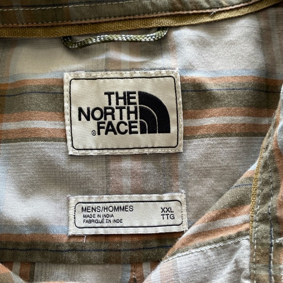 The North Face Men's Brown Plaid Shirt Short Sleeve Button Up Size XXL - Picture 3 of 4